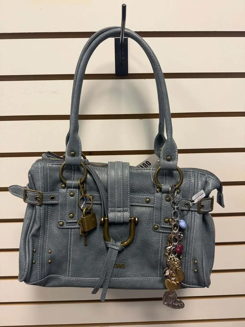 BDG Karlie Lock Shoulder Bag in Blue with Charm NWT